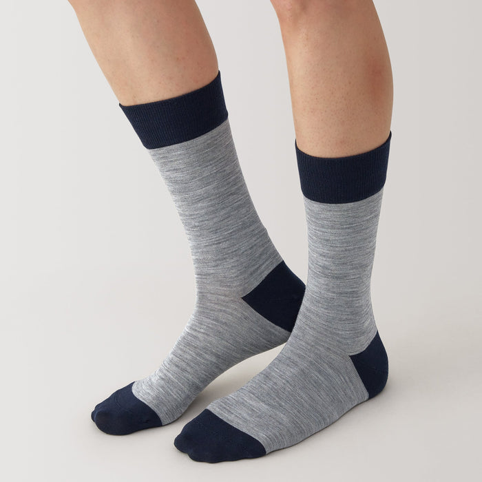 Muji Right Angle Lustrous Wool Mix Thin Uomo Calzini Nere | WA0X5N72Y