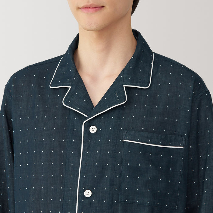 Muji Side Seamless Double Gauze Uomo Pigiama Nere | BJ3F5P31E