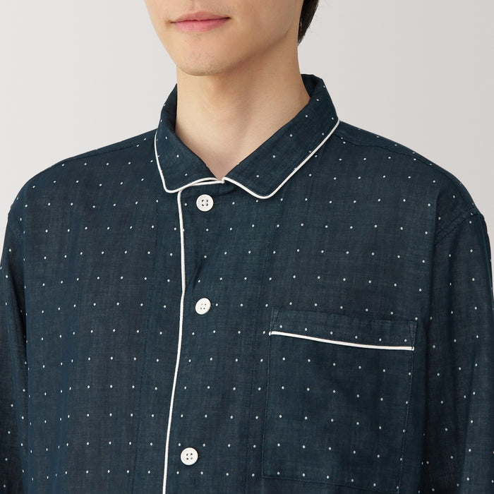 Muji Side Seamless Double Gauze Uomo Pigiama Nere | BJ3F5P31E