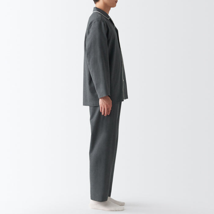 Muji Side Seamless Flannel Uomo Pigiama Nere | DB6P3M14D