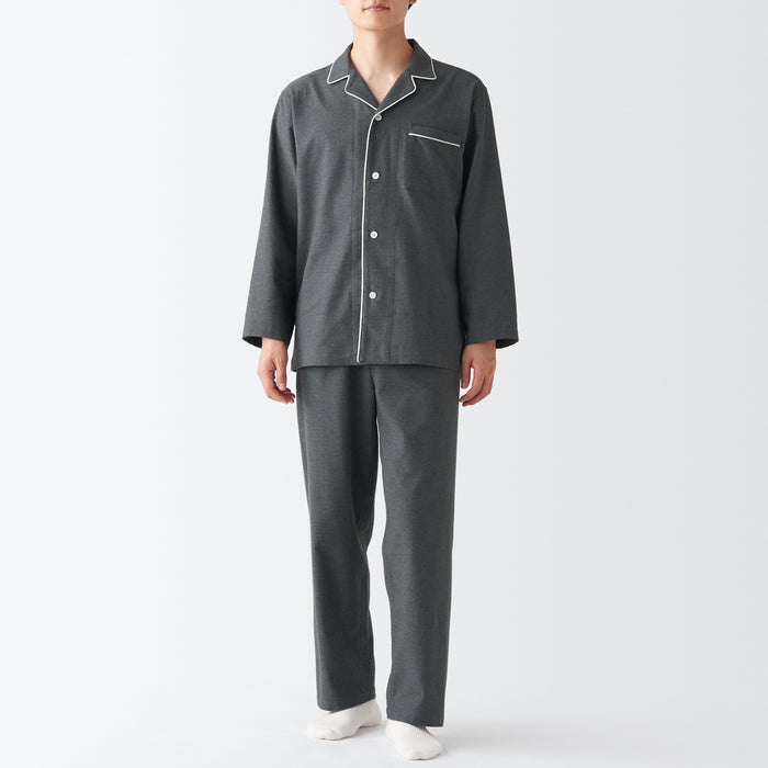 Muji Side Seamless Flannel Uomo Pigiama Nere | DB6P3M14D