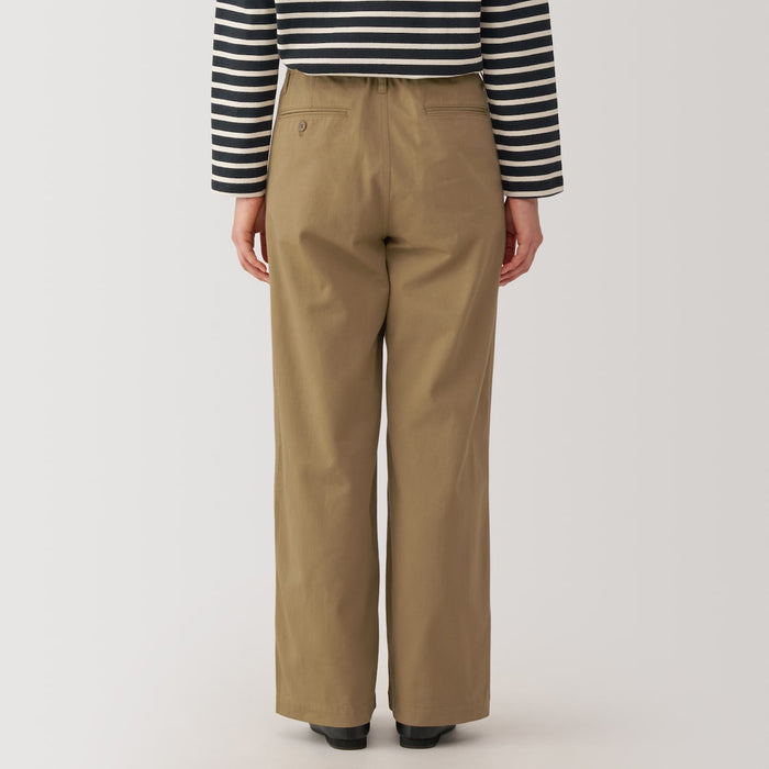 Muji Slub Yarn Chino Darted Wide Donna Pantaloni Marroni | YS2P1D65T