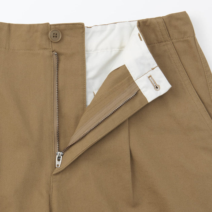 Muji Slub Yarn Chino Darted Wide Donna Pantaloni Marroni | YS2P1D65T