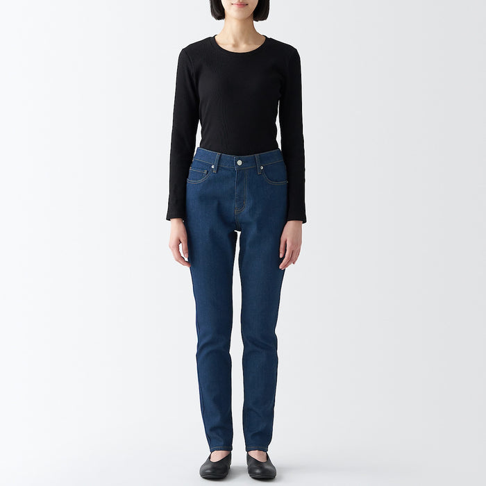 Muji Stretch Denim Slim Donna Jeans Blu | OR1D8X90E