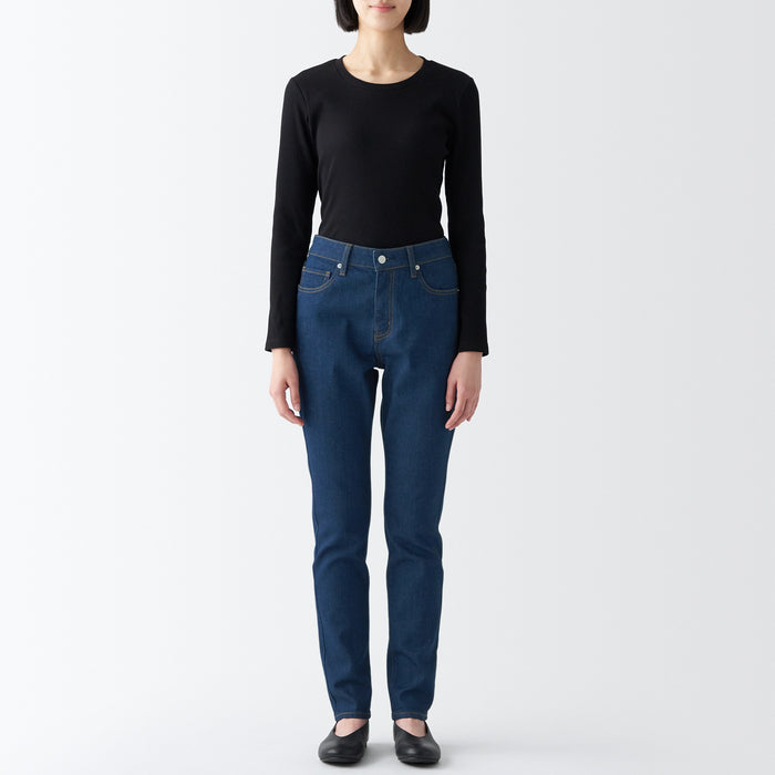 Muji Stretch Denim Slim Donna Jeans Blu | YC4R1I48F