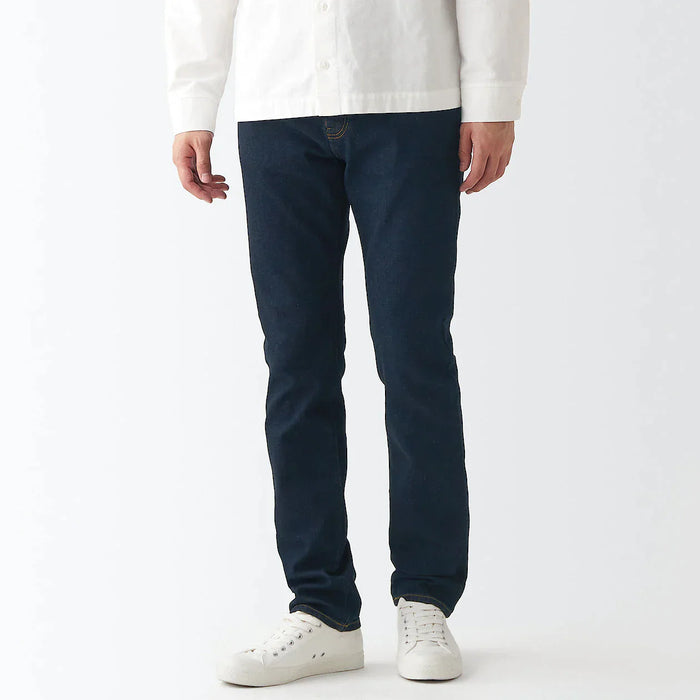 Muji Stretch Denim Slim Uomo Jeans Blu Marino | ED9A5U73E