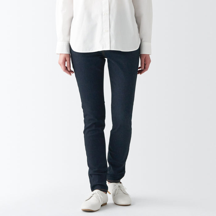 Muji Super Stretch Denim Skinny Donna Jeans Blu Marino | IF1C9Q14J