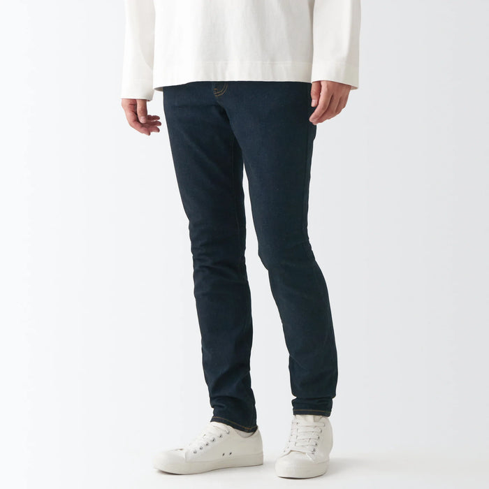 Muji Super Stretch Denim Skinny Uomo Jeans Blu Marino | TG1N7F49F