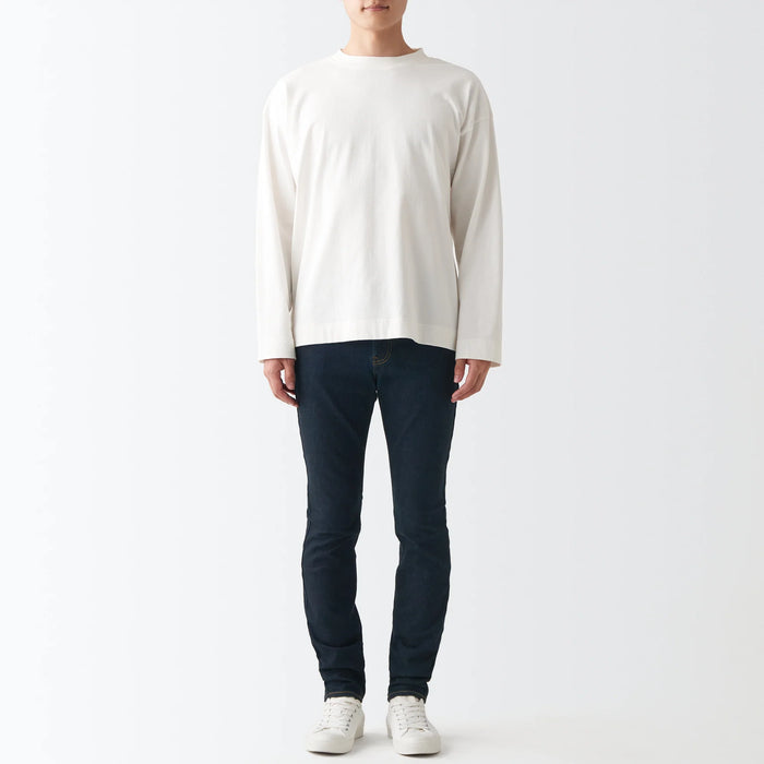 Muji Super Stretch Denim Skinny Uomo Jeans Blu Marino | TG1N7F49F