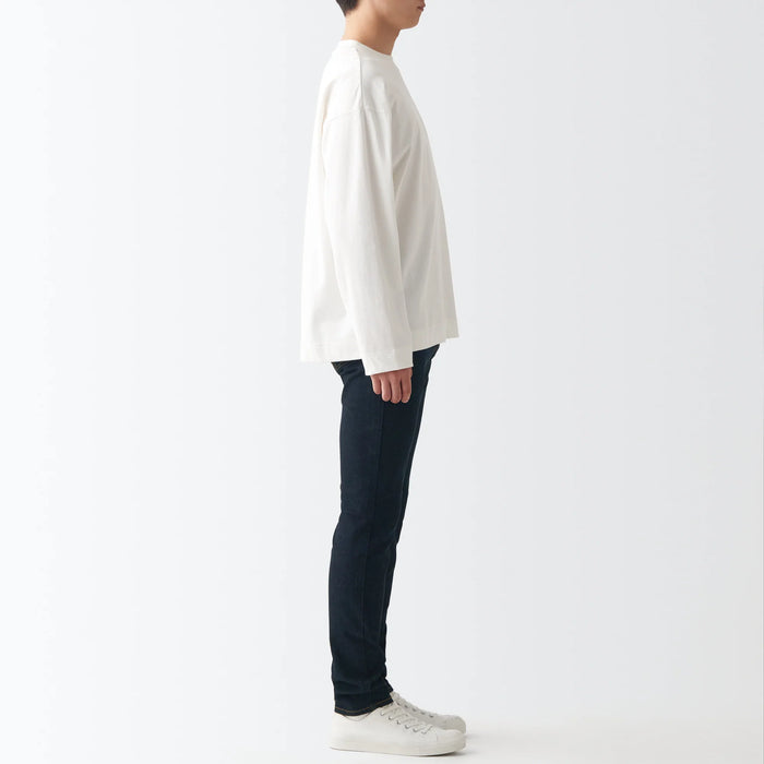 Muji Super Stretch Denim Skinny Uomo Jeans Blu Marino | TG1N7F49F