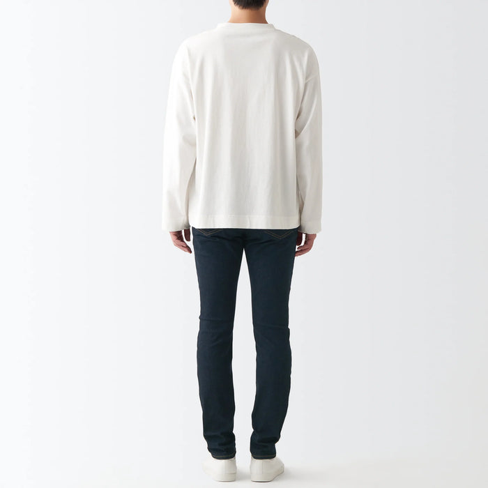 Muji Super Stretch Denim Skinny Uomo Jeans Blu Marino | TG1N7F49F