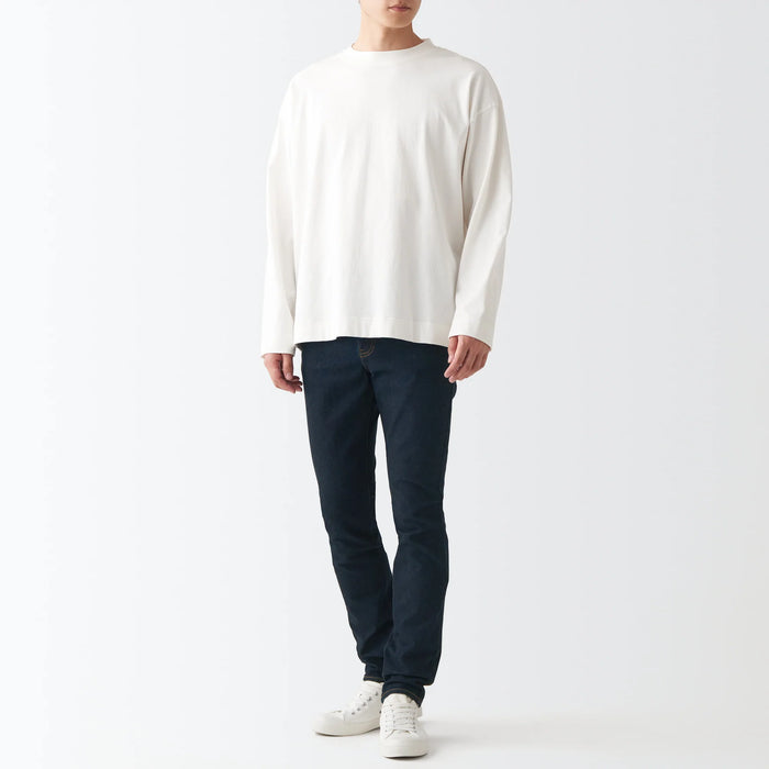 Muji Super Stretch Denim Skinny Uomo Jeans Blu Marino | TG1N7F49F