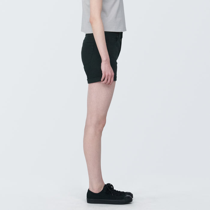 Muji Super Stretchy Denim Donna Pantaloncini Nere | YS4R0V44C