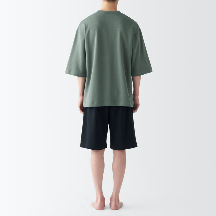 Muji Sweatshirt Short Sleeve Loungewear Uomo Pigiama Verdi | IY3L0D71L