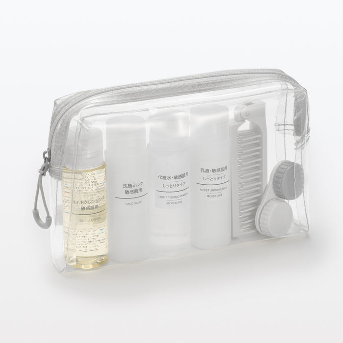 Muji TPU Clear Donna Borse Da Toilette Bianche | RU8P8B58A