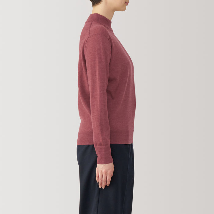 Muji Washable High-Gauge High Neck Donna Maglioni Blu | JP0S1P39Y