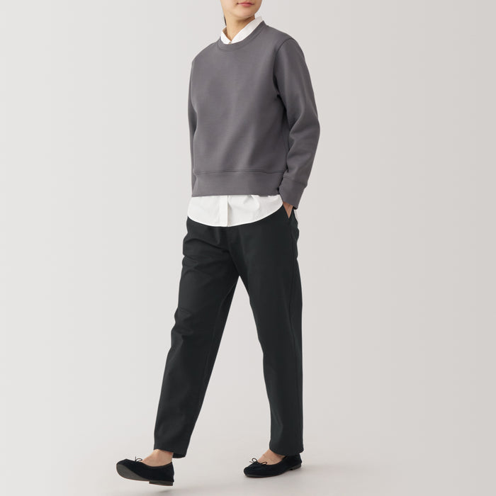 Muji Washed Denim Easy Tapered Donna Pantaloni Nere | PL6Z5G34S
