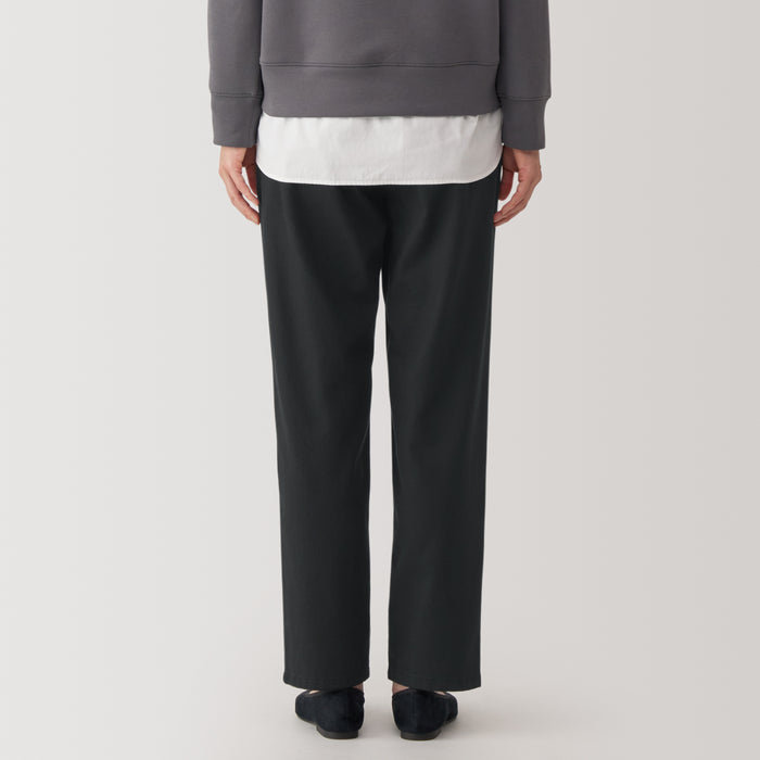 Muji Washed Denim Easy Tapered Donna Pantaloni Nere | PL6Z5G34S