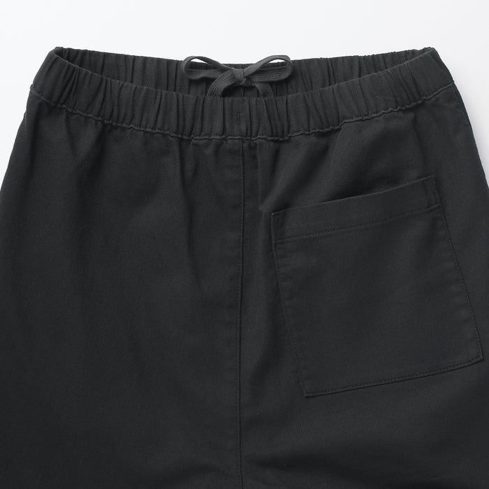 Muji Washed Denim Easy Tapered Donna Pantaloni Nere | PL6Z5G34S