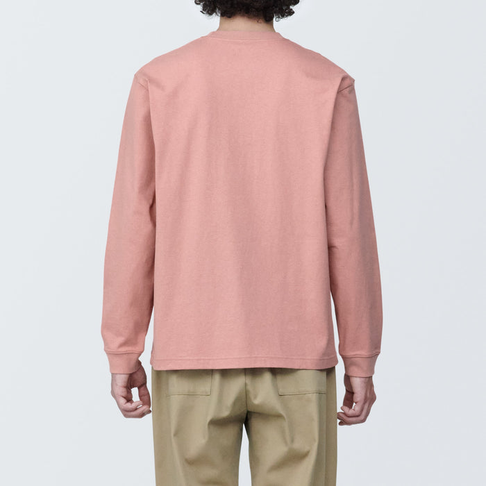 Muji Washed Heavy Weight Crew Neck Long Sleeve Uomo Magliette Rosa | AW7U7H52E