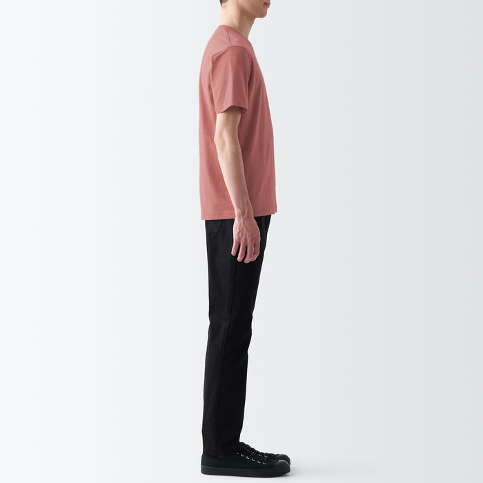 Muji Washed Jersey Crew Neck Short Sleeve Uomo Magliette Rosa | HL7F9J66W