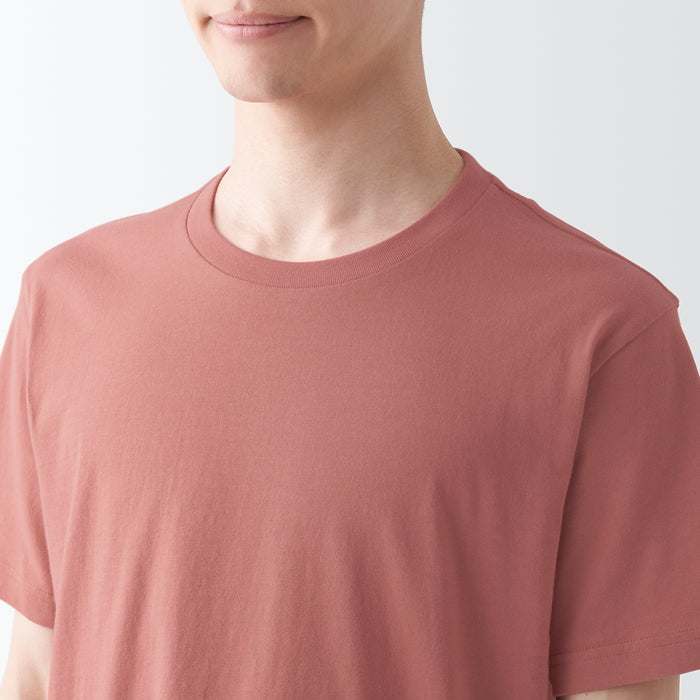 Muji Washed Jersey Crew Neck Short Sleeve Uomo Magliette Rosa | HL7F9J66W