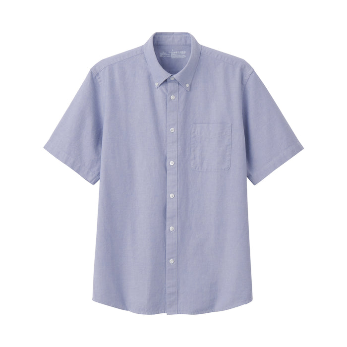 Muji Washed Oxford Button Down Short Sleeve Uomo Camicie Viola | SU6O1M02O