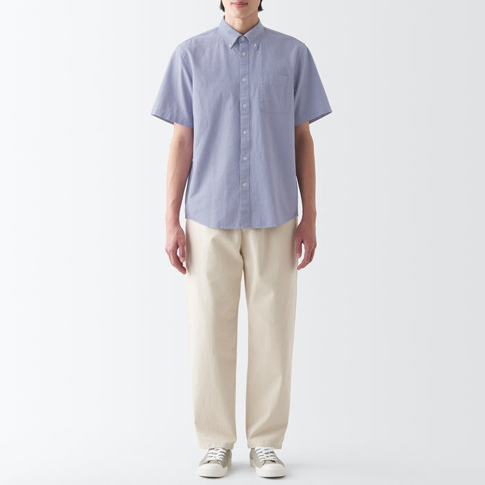 Muji Washed Oxford Button Down Short Sleeve Uomo Camicie Viola | SU6O1M02O
