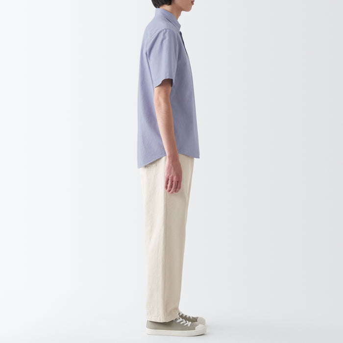 Muji Washed Oxford Button Down Short Sleeve Uomo Camicie Viola | SU6O1M02O