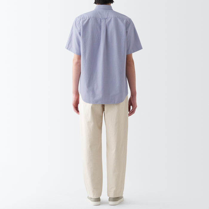 Muji Washed Oxford Button Down Short Sleeve Uomo Camicie Viola | SU6O1M02O