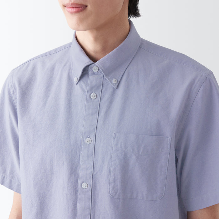 Muji Washed Oxford Button Down Short Sleeve Uomo Camicie Viola | SU6O1M02O