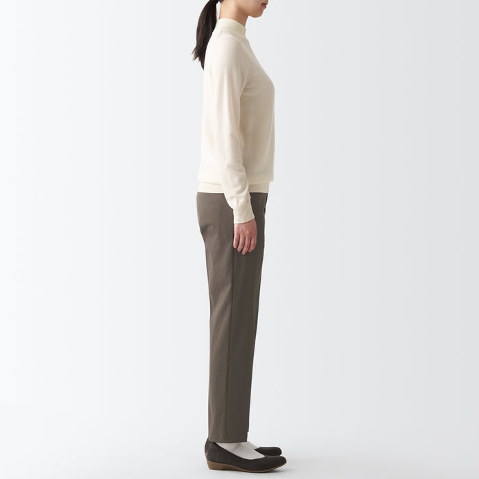 Muji Water Repellent Stretch Tuck Tapered Donna Pantaloni Beige | GL7A8I50J