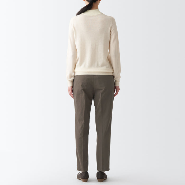 Muji Water Repellent Stretch Tuck Tapered Donna Pantaloni Beige | GL7A8I50J