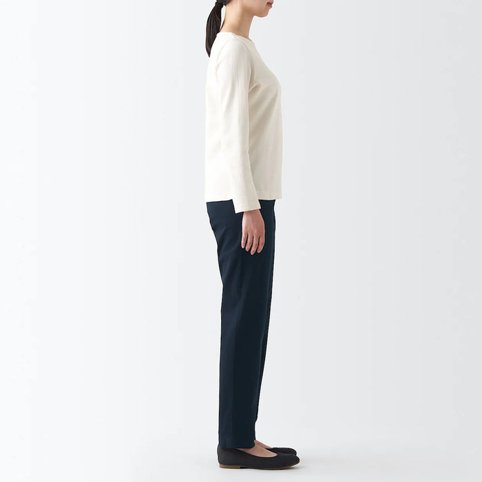 Muji Wo4-Way Stretch Chino Slim Tapered Uomo Pantaloni Blu Marino | YG7I8C08X