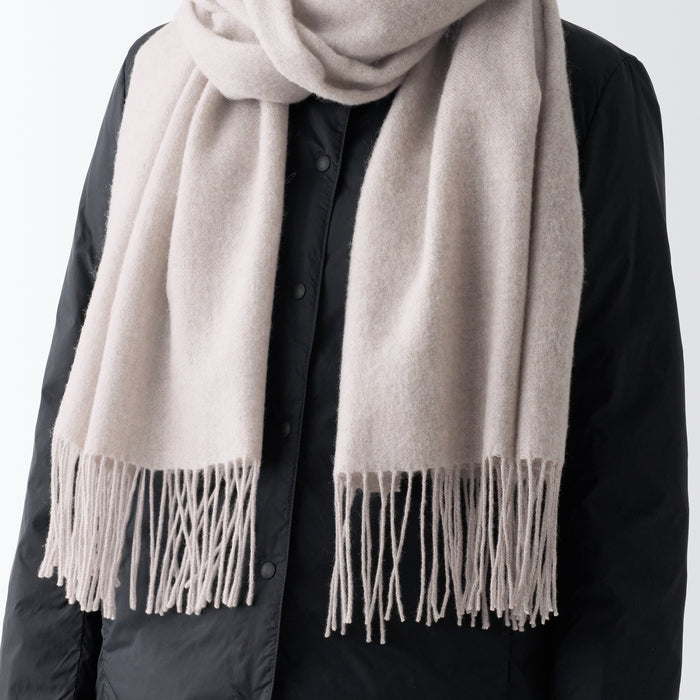 Muji Wool 2-way Large Uomo Sciarpa Bianche | OW9V0G24U