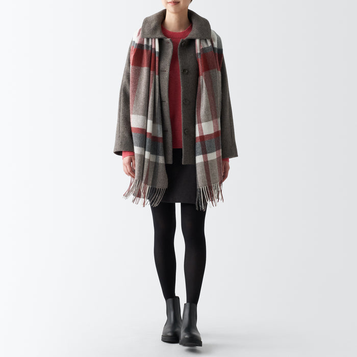 Muji Wool 2-way Large - Patterned Donna Sciarpa Grigie | UL5F0Q22U