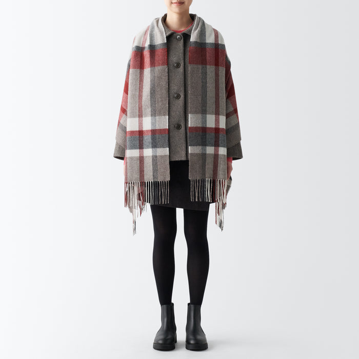 Muji Wool 2-way Large - Patterned Donna Sciarpa Grigie | UL5F0Q22U