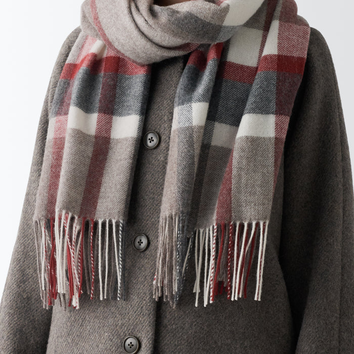 Muji Wool 2-way Large - Patterned Donna Sciarpa Grigie | UL5F0Q22U