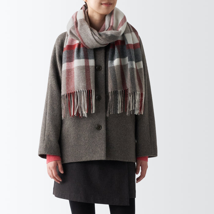 Muji Wool 2-way Large - Patterned Donna Sciarpa Grigie | UL5F0Q22U