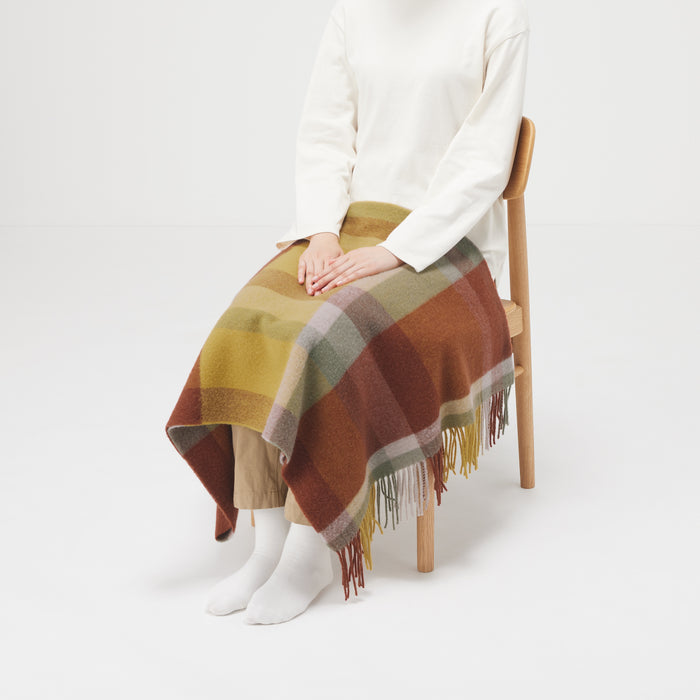 Muji Wool Blanket Patterned Uomo Sciarpa Marroni | PN7U2I59Z