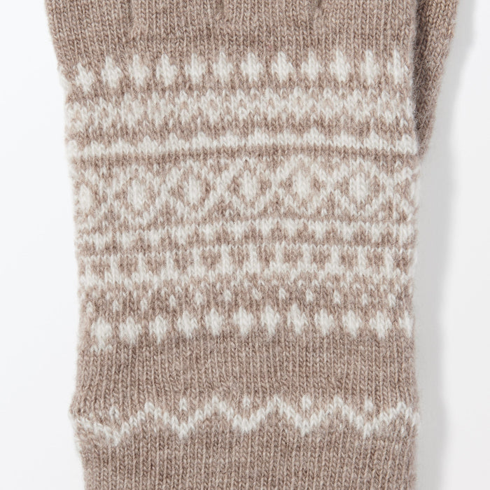 Muji Wool Blend Patterned Touchscreen Uomo Guanti Beige | DR9X6L85B