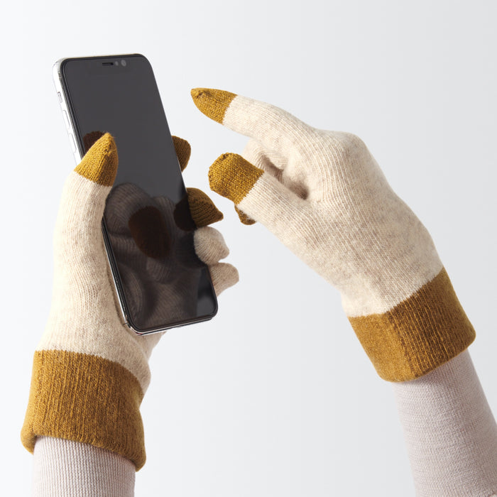 Muji Wool Blend Touchscreen Bicolor Uomo Guanti Grigie | CH3U6D62A
