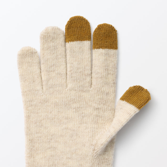 Muji Wool Blend Touchscreen Bicolor Uomo Guanti Grigie | CH3U6D62A