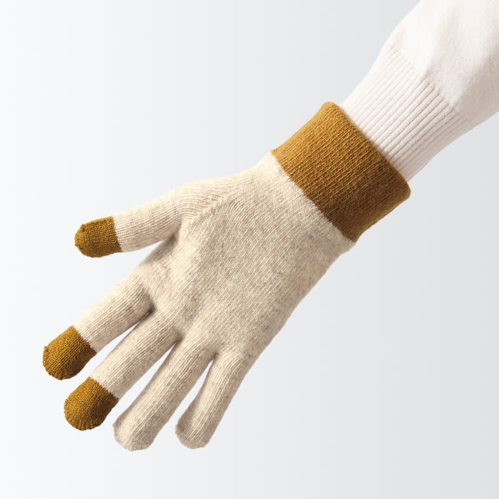 Muji Wool Blend Touchscreen Bicolor Uomo Guanti Grigie | CH3U6D62A